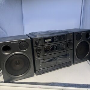 Magnavox AZ9430  Radio Dual Cassette CD Player Boombox 1993 Partially Works